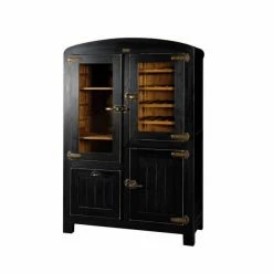 Top 10 ???? Armoire Bistro Noire & Cirée L125 X P55 X H190 2 Portes Vitrées 1 Porte 1 Tiroir ✔️