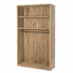 De gros ???? Armoire Westside Pin Vieilli Massif 2 Tablettes 1 Penderie L120 X P45 X H200cm ????