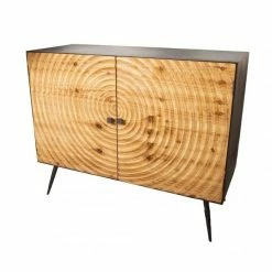 Bon marché 🤩 Bahut 2 Portes Fer + Bois Ciré Collection SUN L100 X P40 X H 82 👏