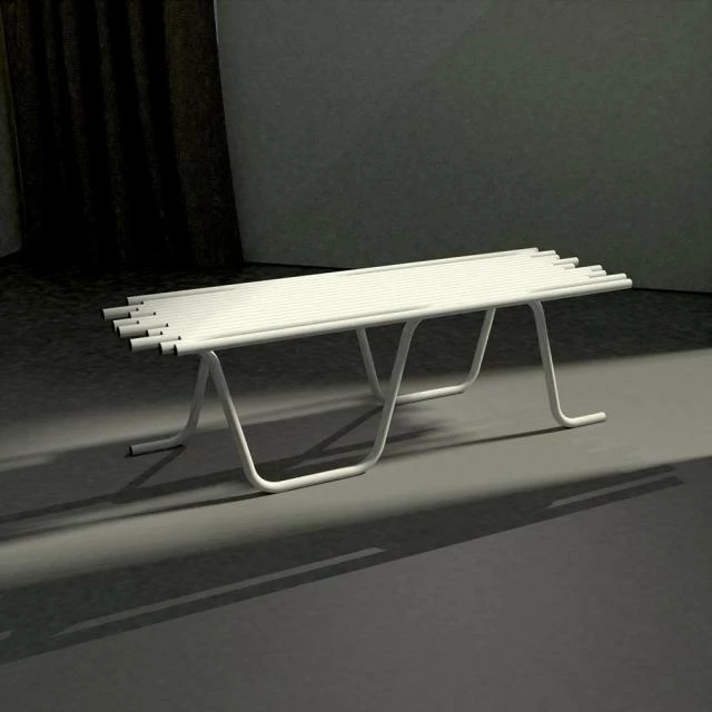 Sortie ✨ Banc Tubulaire L130 X P 43 X H 40 Cm Blanc Mat ???? 1 Sortie ✨ Banc Tubulaire L130 X P 43 X H 40 Cm Blanc Mat ????