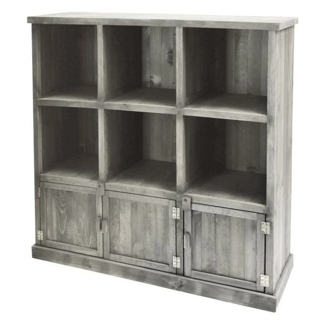 Buffet bas 6 cases 3 portes L117 x P38 x H121cm gris clair Vente flash ???? Buffet Bas 6 Cases 3 Portes L117 X P38 X H121cm Gris Clair ✔️ -Buffets Shop buffet bas 6 cases 3 portes l117 x p38 x h121cm gris clair 01
