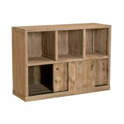 Vente flash 🧨 Buffet Bas Westside Pin Naturel 3 Cases 3 Portes L119 X P39 X H80cm ⭐