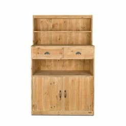 Offres 👍 Buffet De Service H160cm, 2 Tiroirs, 2 Portes, Bois Massif, 100x49x160 Cm 😍