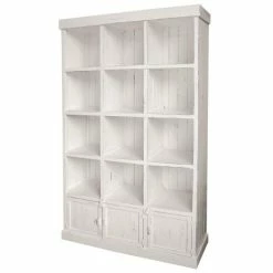 Le moins cher 🧨 Buffet Héritage Blanc Patiné 12 Cases H200 X L119cm 🌟