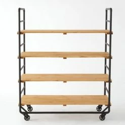 Budget ???? Chariot Boulanger Métal Noir Et Tablettes Bois L120 X P50 X H150cm ???? 3 Budget ???? Chariot Boulanger Métal Noir Et Tablettes Bois L120 X P50 X H150cm ???? -Buffets Shop chariot boulanger metal noir et tablettes bois l120 x p50 x h150cm 04