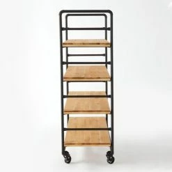 Budget ???? Chariot Boulanger Métal Noir Et Tablettes Bois L120 X P50 X H150cm ???? 4 Budget ???? Chariot Boulanger Métal Noir Et Tablettes Bois L120 X P50 X H150cm ???? -Buffets Shop chariot boulanger metal noir et tablettes bois l120 x p50 x h150cm 05