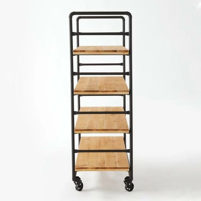 Chariot boulanger métal noir et tablettes bois L120 x P50 x H150cm Budget ???? Chariot Boulanger Métal Noir Et Tablettes Bois L120 X P50 X H150cm ???? -Buffets Shop chariot boulanger metal noir et tablettes bois l120 x p50 x h150cm 05