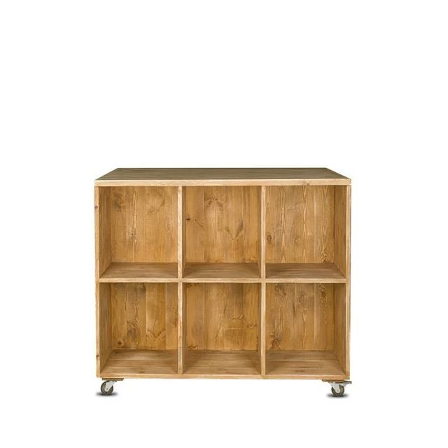 Promo ❤️ Comptoir épicerie Double Face à Roulet., 12 Casiers, Bois Massif, 119x75x100 Cm ???? 1 Promo ❤️ Comptoir épicerie Double Face à Roulet., 12 Casiers, Bois Massif, 119x75x100 Cm ????