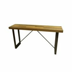Bon marché ⭐ Console Fer Et Bois Ciré 160 X 40 H:80 ????