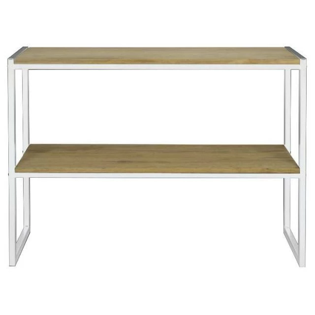 Coupon ❤️ Console Icub Double Plateau Industriel 32x140x75 Cm Blanc - Pin Vieilli ⭐ 2 Coupon ❤️ Console Icub Double Plateau Industriel 32x140x75 Cm Blanc - Pin Vieilli ⭐ – Image 2