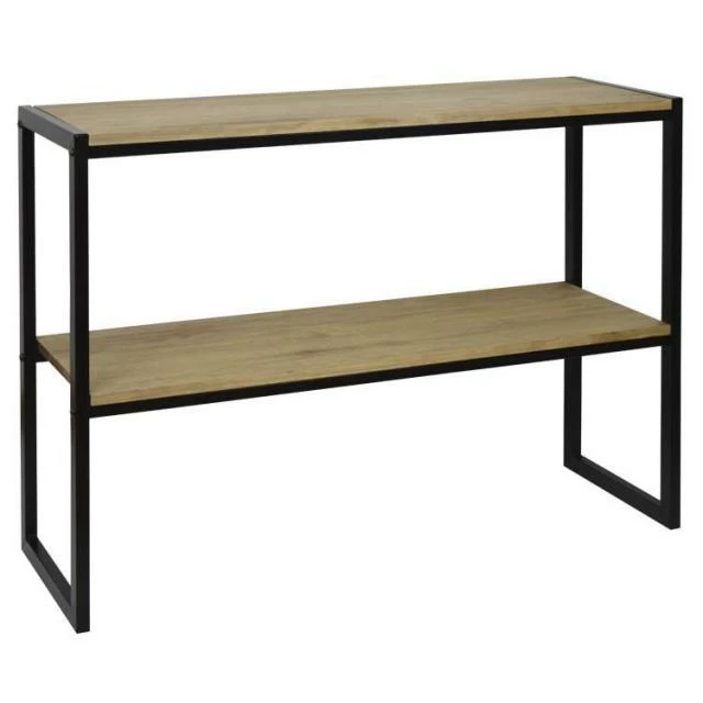 Console Icub double plateau industriel 32x140x75 cm noir - pin vieilli Top 10 ???? Console Icub Double Plateau Industriel 32x140x75 Cm Noir - Pin Vieilli ✨ -Buffets Shop console icub double plateau industriel 32x140x75 cm noir pin vieilli 01