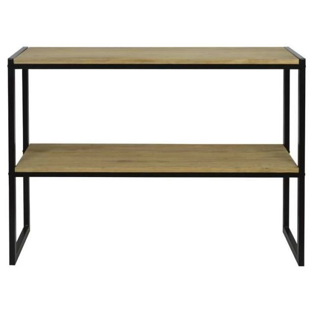 Console Icub double plateau industriel 32x140x75 cm noir - pin vieilli Top 10 ???? Console Icub Double Plateau Industriel 32x140x75 Cm Noir - Pin Vieilli ✨ -Buffets Shop console icub double plateau industriel 32x140x75 cm noir pin vieilli 02