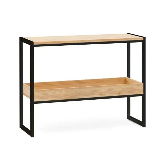 Console Icub double plateau scandinave 32x120x75 cm noir - pin naturel Acheter ???? Console Icub Double Plateau Scandinave 32x120x75 Cm Noir - Pin Naturel ???? -Buffets Shop console icub double plateau scandinave 32x120x75 cm noir pin naturel 01
