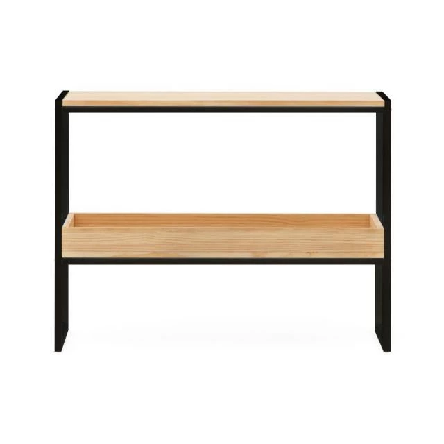 Console Icub double plateau scandinave 32x120x75 cm noir - pin naturel Acheter ???? Console Icub Double Plateau Scandinave 32x120x75 Cm Noir - Pin Naturel ???? -Buffets Shop console icub double plateau scandinave 32x120x75 cm noir pin naturel 02