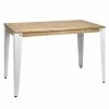 Acheter ???? Console Lunds Blanc-vieilli, Plateau Bois Massif Style Industriel 39x110x75cm ????