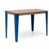 Bon marché ???? Console Lunds Bleu-vieilli, Plateau Bois Massif, Style Industriel 39x110x75cm ????