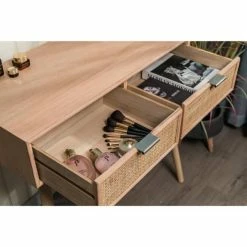 De gros ✨ Console Table Scandinave En Bois Avec 2 Tiroirs Marron 80x42x79 Cm ???? 2 De gros ✨ Console Table Scandinave En Bois Avec 2 Tiroirs Marron 80x42x79 Cm ???? -Buffets Shop console table scandinave en bois avec 2 tiroirs marron 80x42x79 cm 03