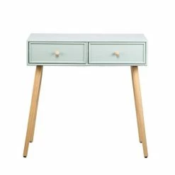 Vente flash ???? Console Table Scandinave En Bois Avec 2 Tiroirs Vert 80 X 42 X 79 Cm ✔️ 3 Vente flash ???? Console Table Scandinave En Bois Avec 2 Tiroirs Vert 80 X 42 X 79 Cm ✔️ -Buffets Shop console table scandinave en bois avec 2 tiroirs vert 80 x 42 x 79 cm 04