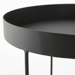 Acheter ???? Consoles Rondes Métal Noir Mat Ø30 X H45 Cm + Ø40 X H50 Cm ???? -Buffets Shop consoles rondes metal noir mat o30 x h45 cm o40 x h50 cm 05