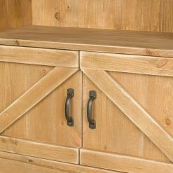 Tout neuf ???? Etagère 4 Niveaux, 2 Portes, Bois Massif, 79x39x195 Cm ???? -Buffets Shop etagere 4 niveaux 2 portes bois massif 79x39x195 cm 04