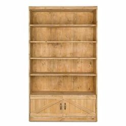 Grosses soldes ⭐ Etagère 5 Niveaux, 2 Portes, Bois Massif, 119x39x195 Cm ✔️