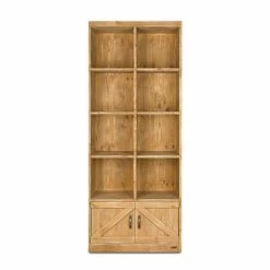 Meilleure vente ???? Etagère 8 Casiers, 2 Portes, Bois Massif, 79x39x195 Cm ????