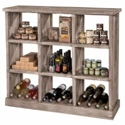 Bon marché 😀 Etagère 9 Cases Héritage Double Face L119 X P39 X H110cm Pin Vieilli ✨