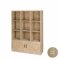 Meilleure vente ⭐ Étagère 9 Casiers + Stock Gris De Payne 2 Portes 119 X 39 X H 160 Cm TRADIS ????