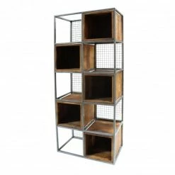 Sortie ???? Étagère à 5 Niches Bois Ciré Avec Fond Grillagé L80 X P40 X H187 ????