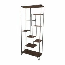 Nouveau ???? Etagère Deco Fer Et Bois Ciré L72 X P33.5 X H170 ????