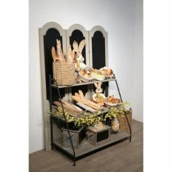 De gros ???? Etagère Fer Forgé 3 Tablettes Bois L100 X P55 X H80cm ???? -Buffets Shop etagere fer forge 3 tablettes bois l100 x p55 x h80cm 32