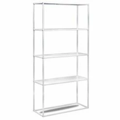 Meilleur prix ???? Etagère Industrielle Moderne De 4 Niveaux, Coloris Blanc, En Métal 80x30x160 Cm ????