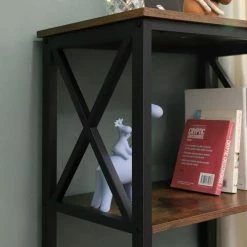 Le moins cher ???? Etagère Metal-bois L56 X P34 X H131 Cm ???? -Buffets Shop etagere metal bois l56 x p34 x h131 cm 05