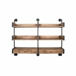 Nouveau ???? Etagère Murale Cirée 2 Tiroirs L125 X P21 X H100 ????