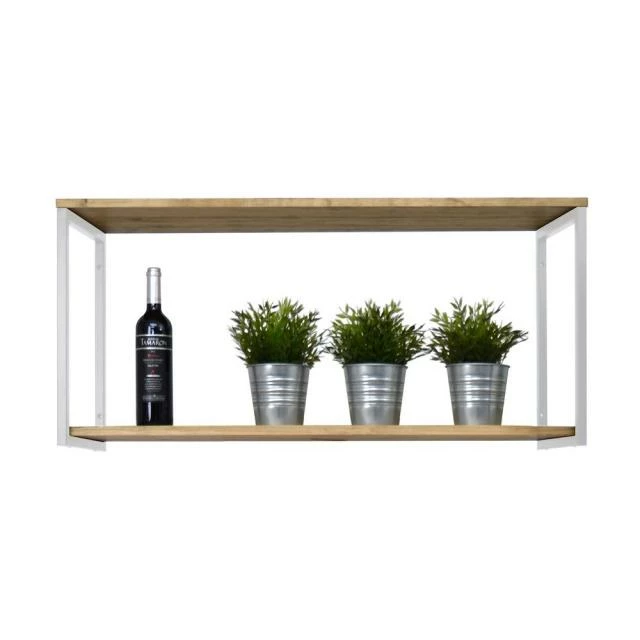 Étagère murale double Icub Industriel Vintage 30x120x47cm 18mm. Blanc Promo ⌛ Étagère Murale Double Icub Industriel Vintage 30x120x47cm 18mm. Blanc ???? -Buffets Shop etagere murale double icub industriel vintage 30x120x47cm 18mm blanc 1