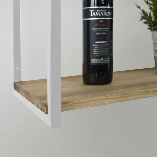 Étagère murale double Icub Industriel Vintage 30x120x47cm 18mm. Blanc Promo ⌛ Étagère Murale Double Icub Industriel Vintage 30x120x47cm 18mm. Blanc ???? -Buffets Shop etagere murale double icub industriel vintage 30x120x47cm 18mm blanc 2