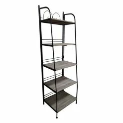 De gros ???? Etagère Pliante Métal Et Bois 5 étagères L60 X P50 X H200 Cm ????