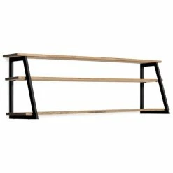 Promo ✨ Étagère Polygonal Ascendant 100x35x47cm Noir – 2 Supports – Industriel ????