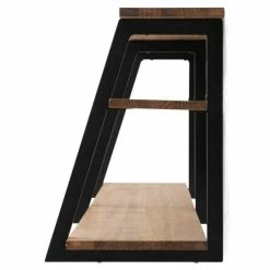 Promo ✨ Étagère Polygonal Ascendant 100x35x47cm Noir – 2 Supports – Industriel ???? -Buffets Shop etagere polygonal ascendant 100x35x47cm noir 2 supports industriel 03