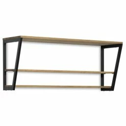 Meilleure affaire ✔️ Étagère Polygonal Descendant 100x35x47cm Noir 2 Supports – Industriel ????