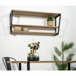 Meilleure affaire ✔️ Étagère Polygonal Descendant 100x35x47cm Noir 2 Supports – Industriel ???? -Buffets Shop etagere polygonal descendant 100x35x47cm noir 2 supports industriel 04