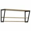 Remise ???? Étagère Polygonal Descendant 140x35x47cm Noir 2 Supports – Industriel ????