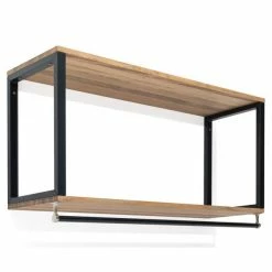 Offres ???? Étagère Portemanteau Icub Style Industriel 30x100x55cm Noir-Vieilli ✔️