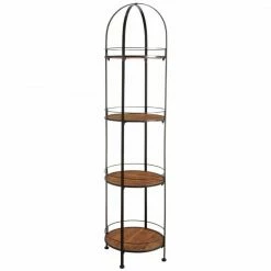 Tout neuf ❤️ Etagère Ronde En Métal Et Bois Ø42,5 H175 ✔️