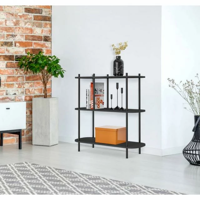 Tout neuf ✔️ Etagere Scandinave 3 Niv, Structure Métal Noir, Plateaux Bois Noir 80x30x83cm ???? 2 Tout neuf ✔️ Etagere Scandinave 3 Niv, Structure Métal Noir, Plateaux Bois Noir 80x30x83cm ???? – Image 2