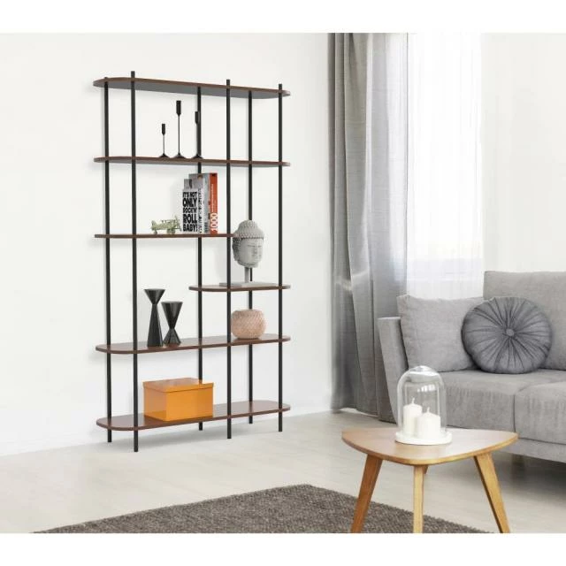 Etagere scandinave 6 niv, structure métal noir, plateaux bois 100x30x169 cm Sortie ???? Etagere Scandinave 6 Niv, Structure Métal Noir, Plateaux Bois 100x30x169 Cm ???? -Buffets Shop etagere scandinave 6 niv structure metal noir plateaux bois 100x30x169 cm 02