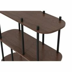 Grosses soldes ???? Etagère Scandinave Marron 4 Niv, Struct. Métal Noir, Plateaux Bois 80x30x118cm ???? -Buffets Shop etagere scandinave marron 4 niv struct metal noir plateaux bois 80x30x118cm 03