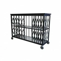 Coupon ???? Etagère Sur Roulette Brooklyn Noire 127*44*H89.2 ????