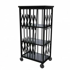 De gros ✔️ Etagère Sur Roulette Brooklyn Noire 62*43*H121.50 ⭐
