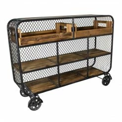 Remise ✨ Etagère Sur Roulettes Cirée 117*33*90 ????